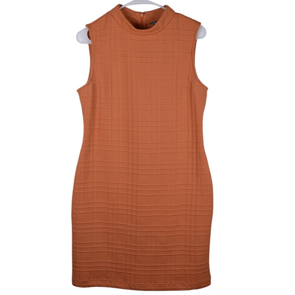 Sharagano Bodycon Terracotta Textured Knit Midi Sheath Dress Career Spring - 8 - Picture 2 of 8
